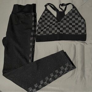 VS PINK Active metallic checkered set *READ DESCRIPTION*